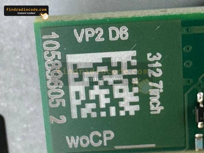 Close-up of the square code on the Continental VP2 board